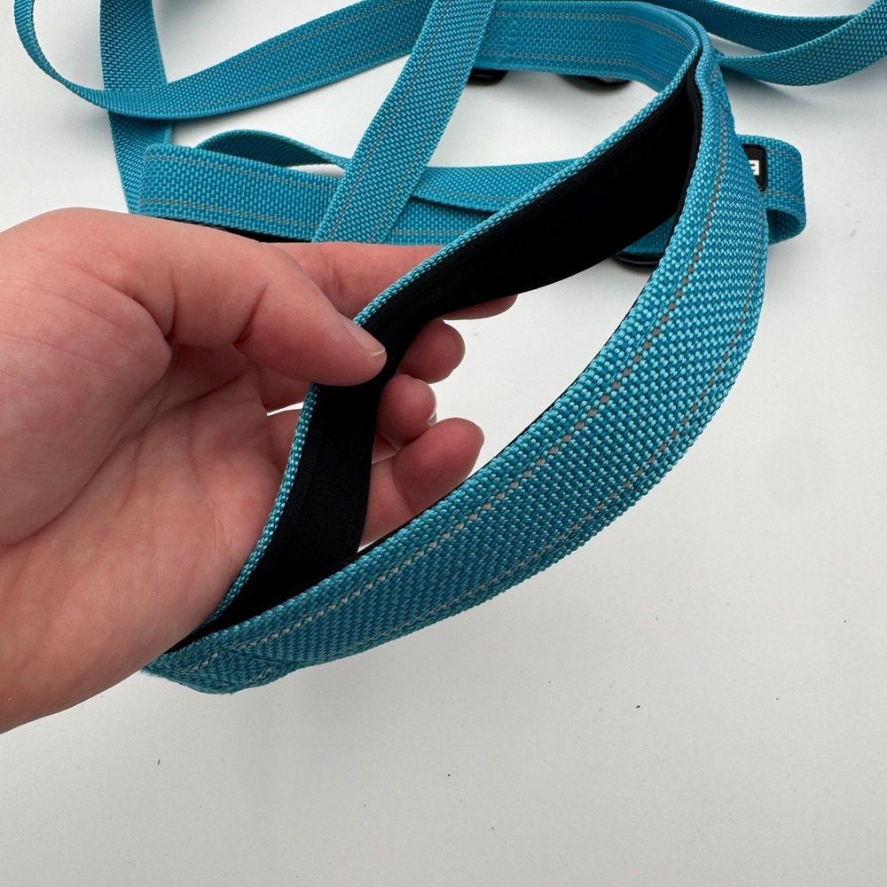 EasyEase 20ft Long Dog Training Lead Teal Blue Reflective Padded Handle 237 Inch - Picture 4 of 5